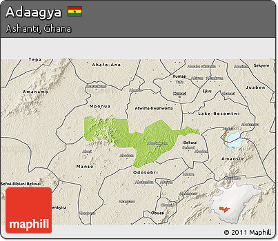 Physical 3D Map of Adaagya, shaded relief outside