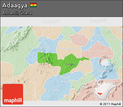 Political 3D Map of Adaagya, lighten