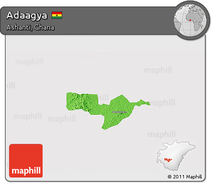 Political 3D Map of Adaagya, single color outside