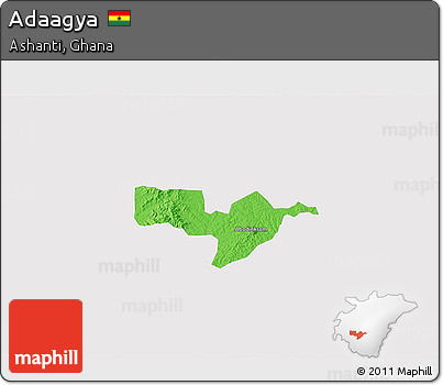 Political 3D Map of Adaagya, single color outside