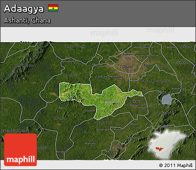 Satellite 3D Map of Adaagya, darken