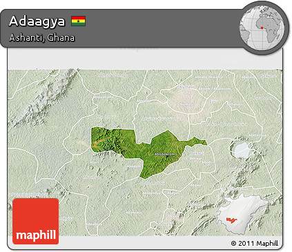 Satellite 3D Map of Adaagya, lighten
