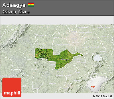 Satellite 3D Map of Adaagya, lighten