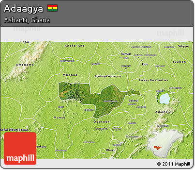 Satellite 3D Map of Adaagya, physical outside