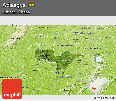 Satellite 3D Map of Adaagya, physical outside