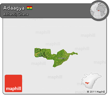 Satellite 3D Map of Adaagya, single color outside