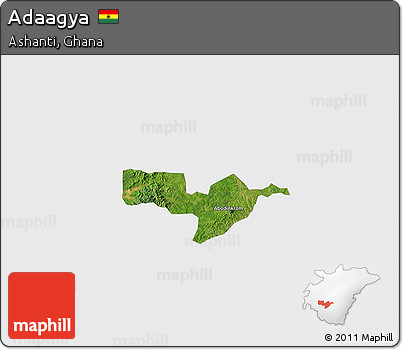 Satellite 3D Map of Adaagya, single color outside