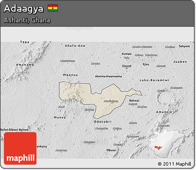 Shaded Relief 3D Map of Adaagya, desaturated