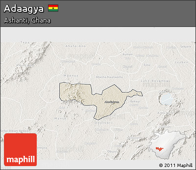 Shaded Relief 3D Map of Adaagya, lighten