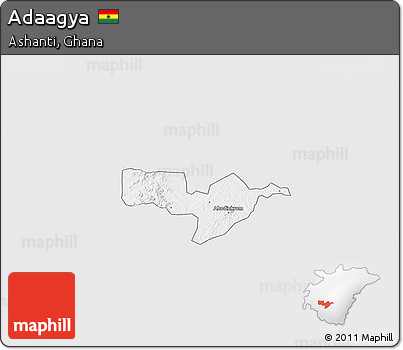 Silver Style 3D Map of Adaagya, single color outside