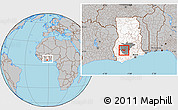 Gray Location Map of Adaagya, highlighted country, highlighted parent region, within the entire country