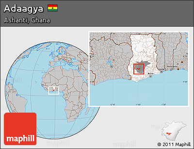 Gray Location Map of Adaagya, highlighted country, highlighted parent region