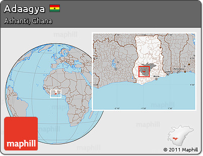 Gray Location Map of Adaagya, highlighted country, highlighted parent region