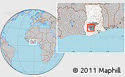 Gray Location Map of Adaagya, highlighted country, highlighted parent region