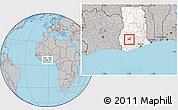 Gray Location Map of Adaagya, highlighted country