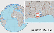 Gray Location Map of Adaagya, highlighted parent region, within the entire country