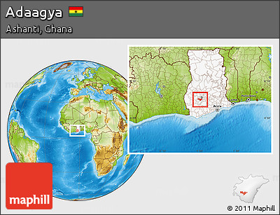 Physical Location Map of Adaagya, highlighted country