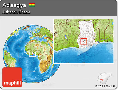 Physical Location Map of Adaagya, highlighted country