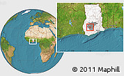 Satellite Location Map of Adaagya, highlighted country, highlighted parent region