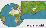 Satellite Location Map of Adaagya, highlighted parent region