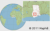 Savanna Style Location Map of Adaagya, highlighted country, within the entire country