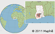 Savanna Style Location Map of Adaagya, highlighted country, highlighted parent region, within the entire country