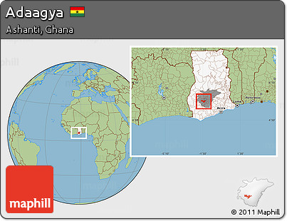 Savanna Style Location Map of Adaagya, highlighted country, highlighted parent region