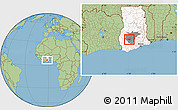 Savanna Style Location Map of Adaagya, highlighted country, highlighted parent region