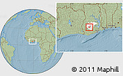 Savanna Style Location Map of Adaagya, highlighted parent region, hill shading