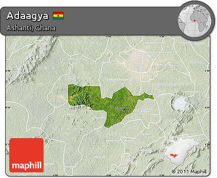 Satellite Map of Adaagya, lighten