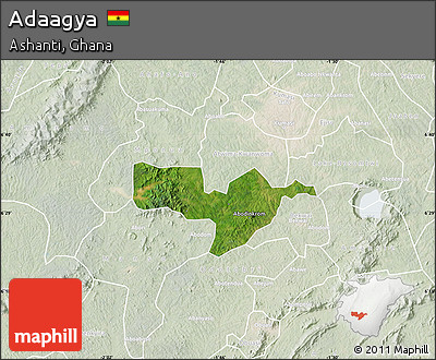 Satellite Map of Adaagya, lighten