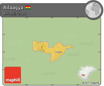Savanna Style Map of Adaagya, single color outside
