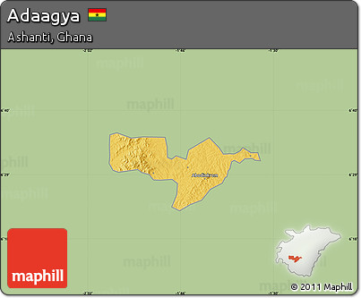 Savanna Style Map of Adaagya, single color outside