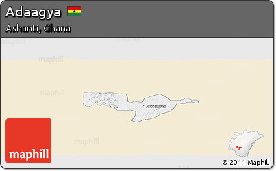 Classic Style Panoramic Map of Adaagya, single color outside