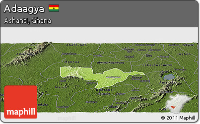 Physical Panoramic Map of Adaagya, darken