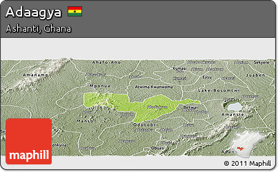 Physical Panoramic Map of Adaagya, semi-desaturated