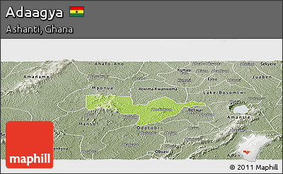 Physical Panoramic Map of Adaagya, semi-desaturated