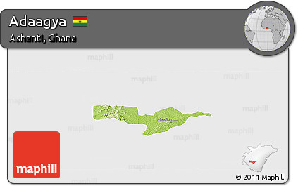 Physical Panoramic Map of Adaagya, single color outside
