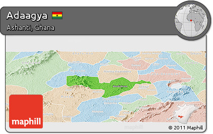 Political Panoramic Map of Adaagya, lighten