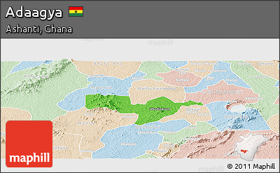 Political Panoramic Map of Adaagya, lighten