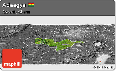 Satellite Panoramic Map of Adaagya, desaturated