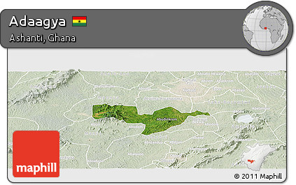 Satellite Panoramic Map of Adaagya, lighten