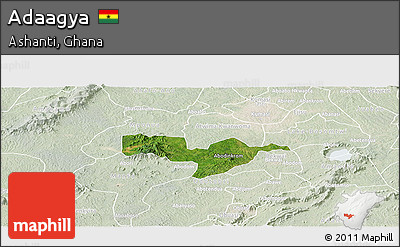 Satellite Panoramic Map of Adaagya, lighten