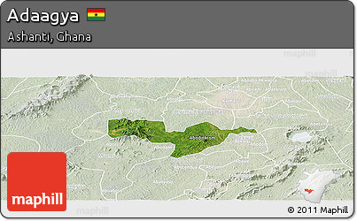Satellite Panoramic Map of Adaagya, lighten