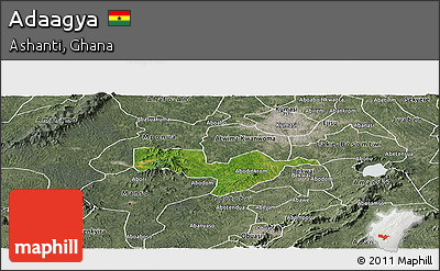 Satellite Panoramic Map of Adaagya, semi-desaturated