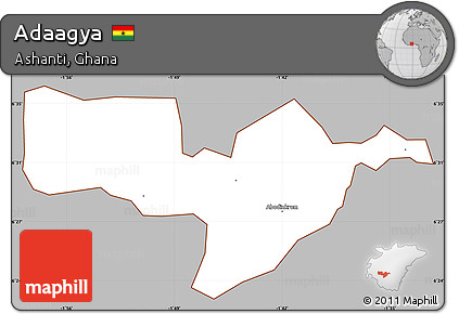 Gray Simple Map of Adaagya, cropped outside