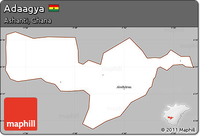 Gray Simple Map of Adaagya, cropped outside