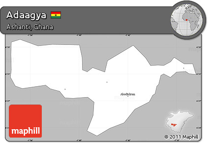 Gray Simple Map of Adaagya, single color outside