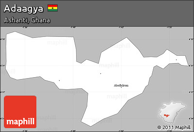 Gray Simple Map of Adaagya, single color outside