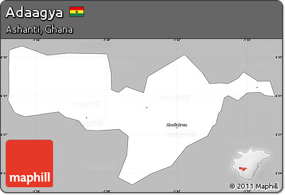 Gray Simple Map of Adaagya, single color outside